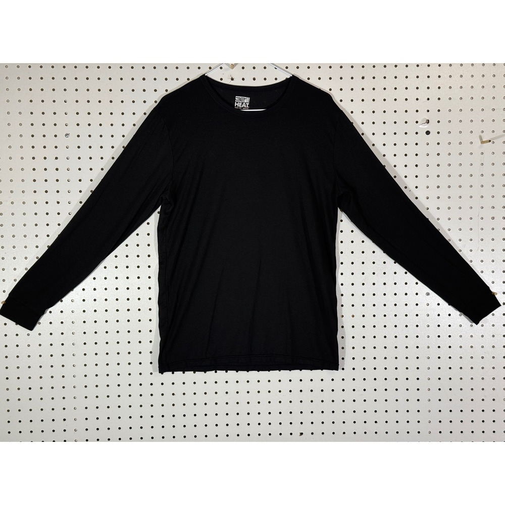32 Degrees Heat Mens Base Layer Shirt Black Long Sleeve Crew Neck Size M